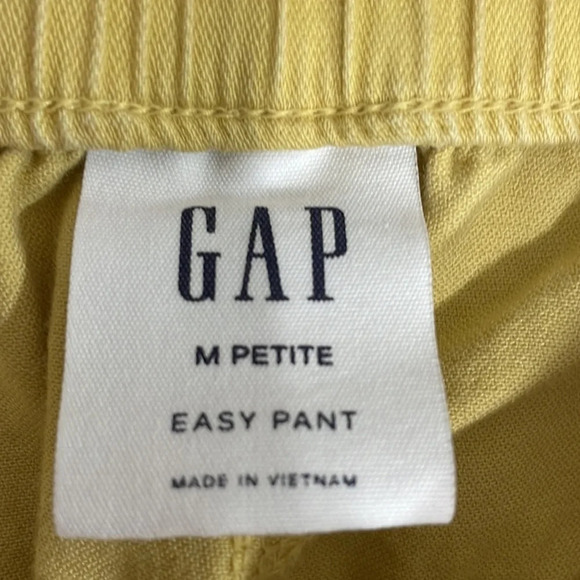 GAP Easy Pant Pull On Elastic Waist Yellow M Petite - Picture 13 of 16